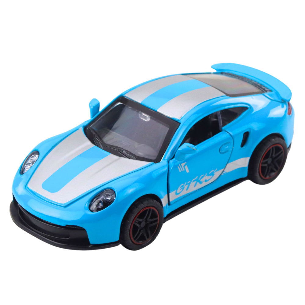 Kovové závodní auto s otevíracími dveřmi GTRS 1:43 – modré