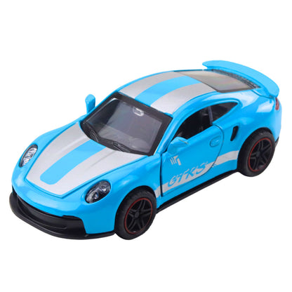 Kovové závodní auto s otevíracími dveřmi GTRS 1:43 – modré