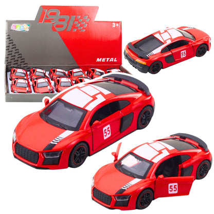 Sportovní auto s pull-back motorem a zvuky – červené