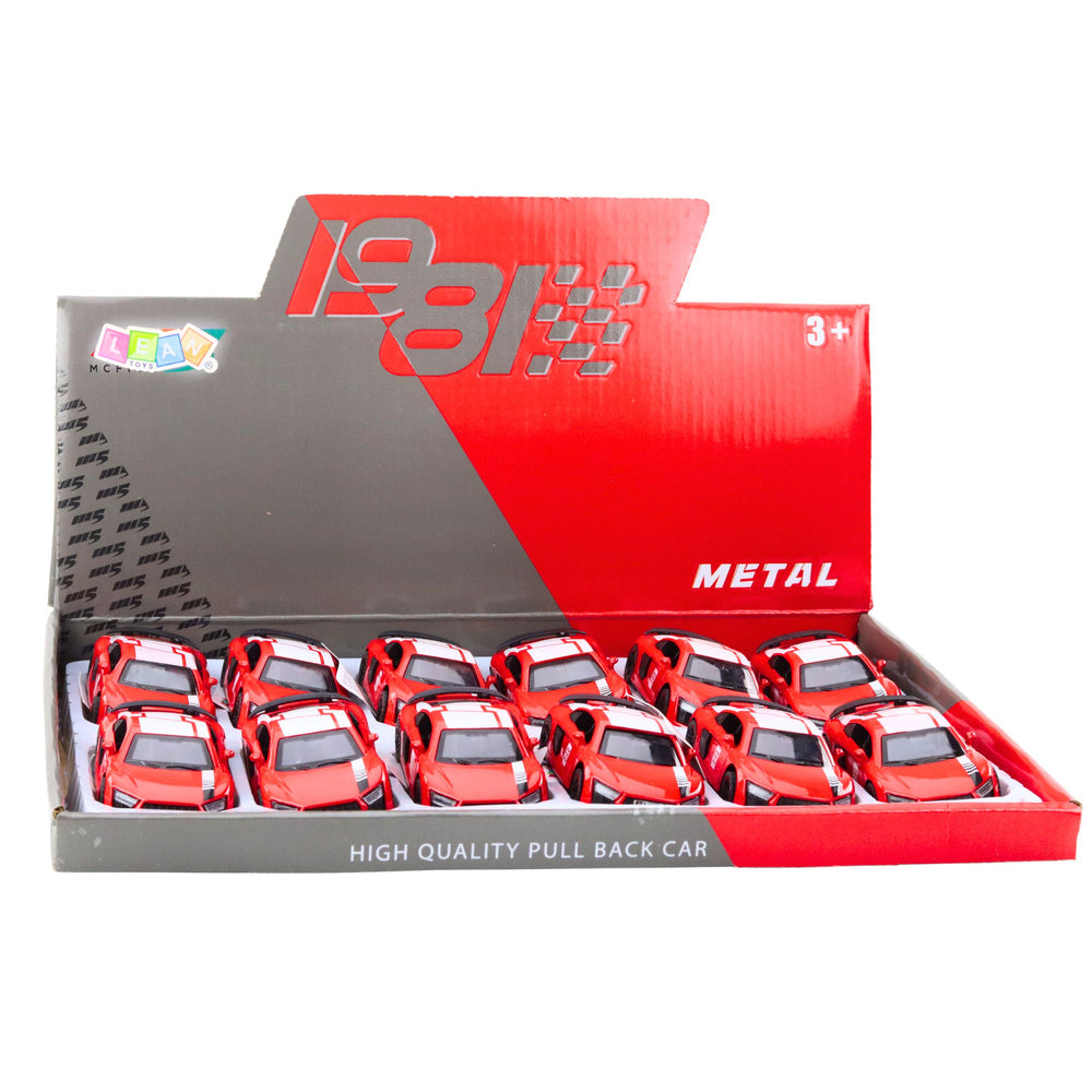 Sportovní auto s pull-back motorem a zvuky – červené