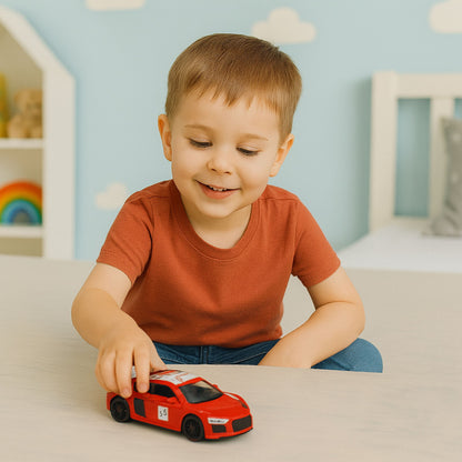 Sportovní auto s pull-back motorem a zvuky – červené