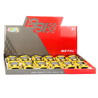 Závodní auto s otevíracími dveřmi a zpětným natahováním – žluté