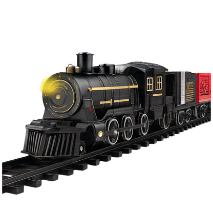 Elektrická vláčkodráha s lokomotivou, vagony a kolejemi – se světly a zvuky