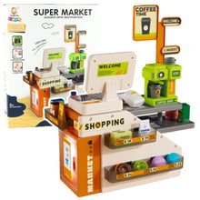 Pokladna s kavárnou a 70 doplňky se světly a zvuky