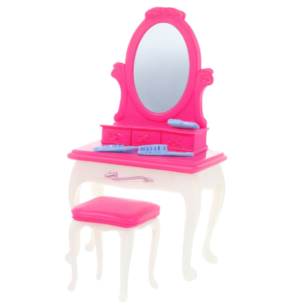 Nábytek pro panenky – postel, toaletní stolek a židle