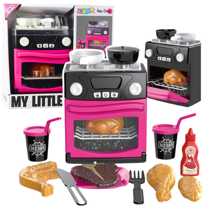 Dětská kuchyňka s troubou, světly a zvuky – růžová