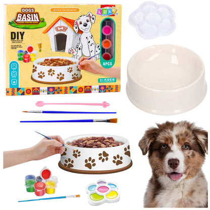 Kreativní set na malování misky pro psa – 6 dílů