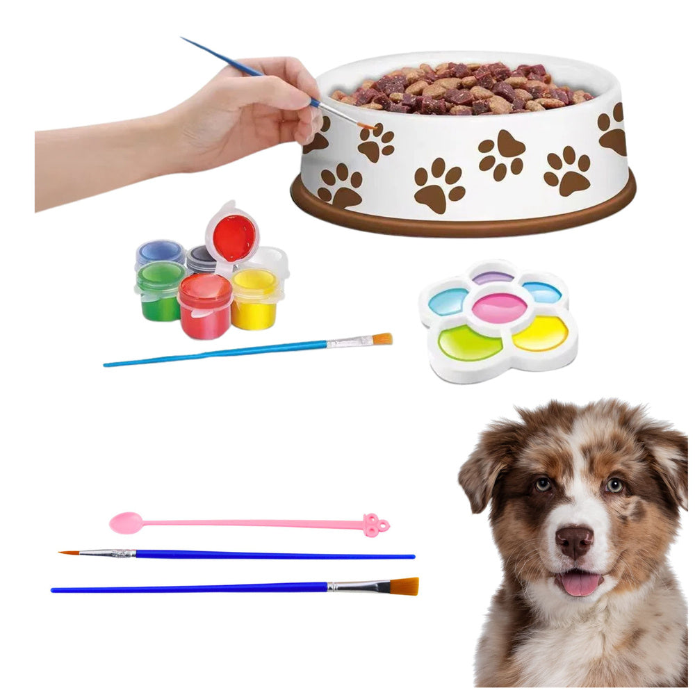 Kreativní set na malování misky pro psa – 6 dílů