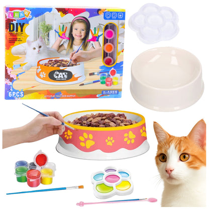 Kreativní set na malování misky pro kočku – 6 dílů
