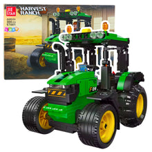 Stavebnice traktor se 304 kostkami – zelený zemědělský stroj