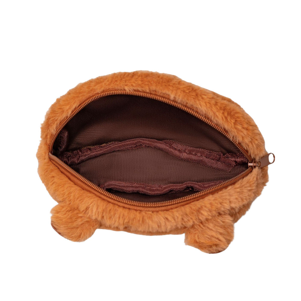 Plyšový penál Kapybara – hnědý, 19 × 10 cm