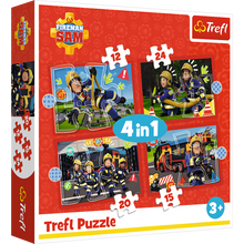 Puzzle 4v1 Dobrodružství požárníka Sama – Trefl