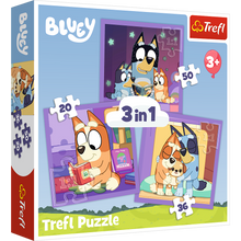 Puzzle 3v1 Bluey – 3 obrázky pro malé děti – Trefl