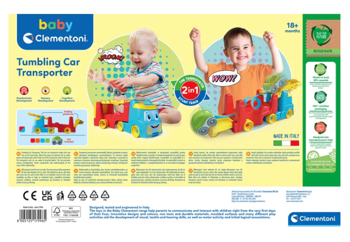 Transporter s převracejícími se autíčky pro děti – Clementoni