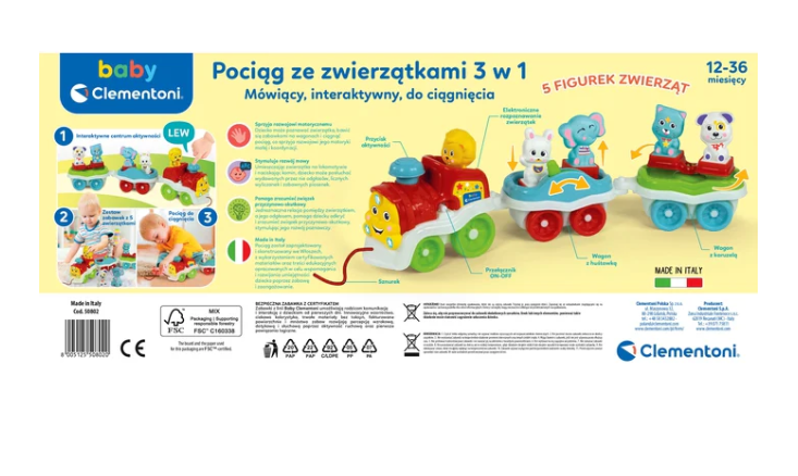 Interaktivní vláček se zvířátky s českým zvukem – Clementoni