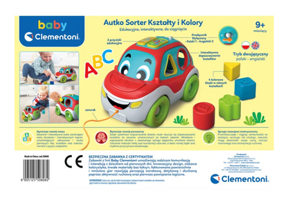 Interaktivní autíčko na třídění tvarů a barev – Clementoni