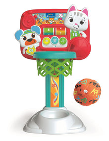 Interaktivní basketbalový koš s kočičkou a medvídkem – Clementoni