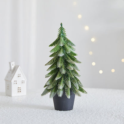 Umělý vánoční stromek v květináči 32 cm – stříbrný