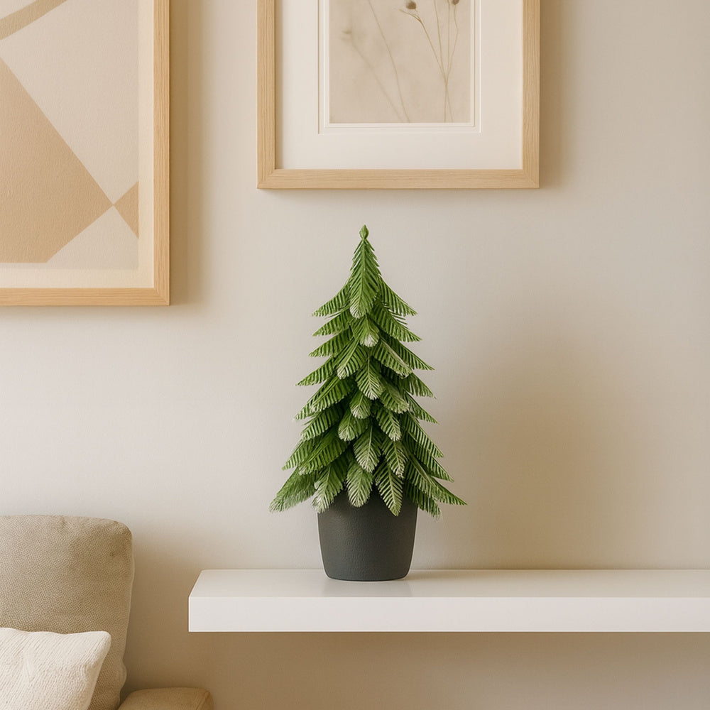 Umělý vánoční stromek v květináči 32 cm – stříbrný