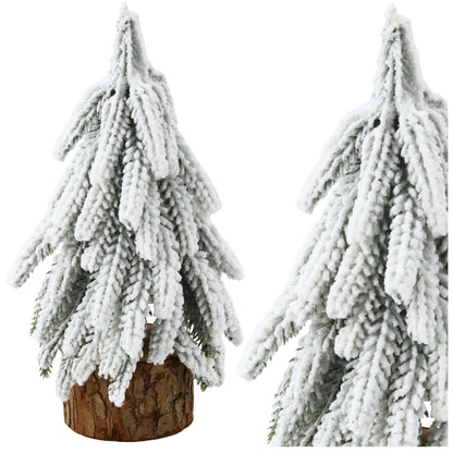 Dekorativní umělý vánoční stromek na kmínku zasněžený 20 cm