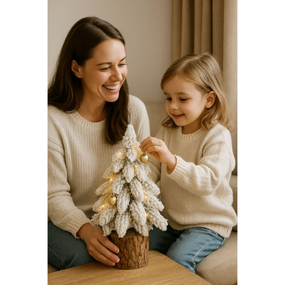 Dekorativní umělý vánoční stromek na kmínku zasněžený 20 cm