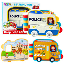 Interaktivní vzdělávací kniha Vozidla se zvuky a pohyblivými prvky