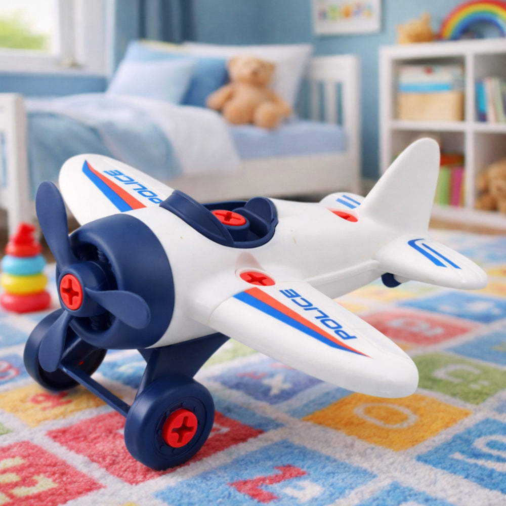 Policejní letadlo se šroubovákem – stavebnice DIY pro děti