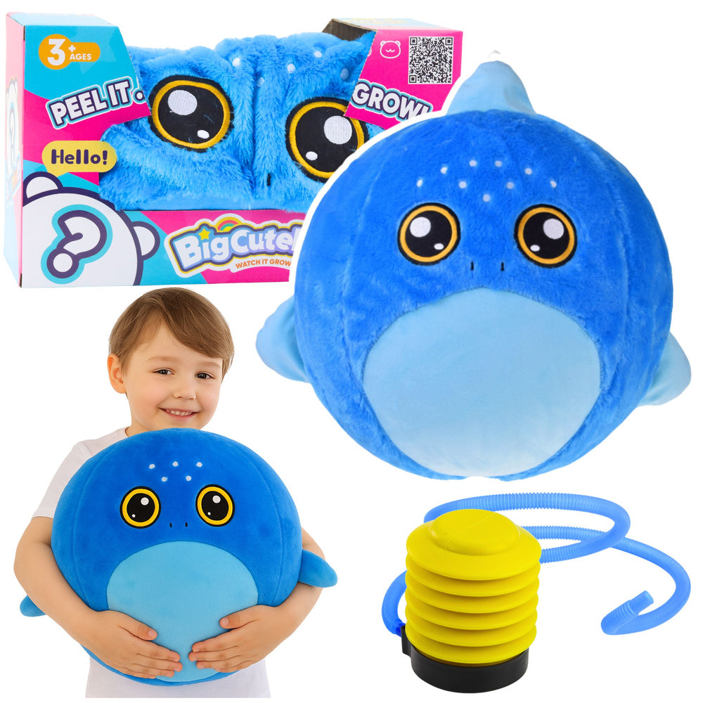 Nafukovací plyšový míč žralok s pumpičkou – 50 cm