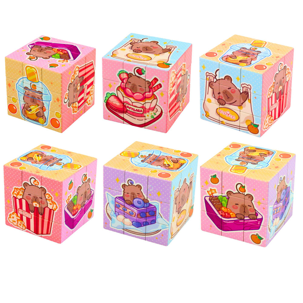 Vzdělávací logická hlavolamová kostka Kapybara 6×6 cm