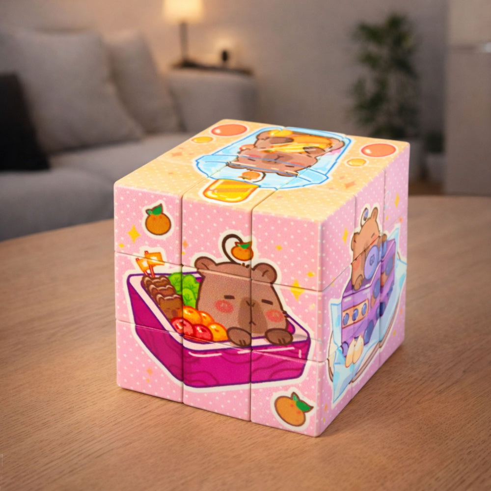Vzdělávací logická hlavolamová kostka Kapybara 6×6 cm