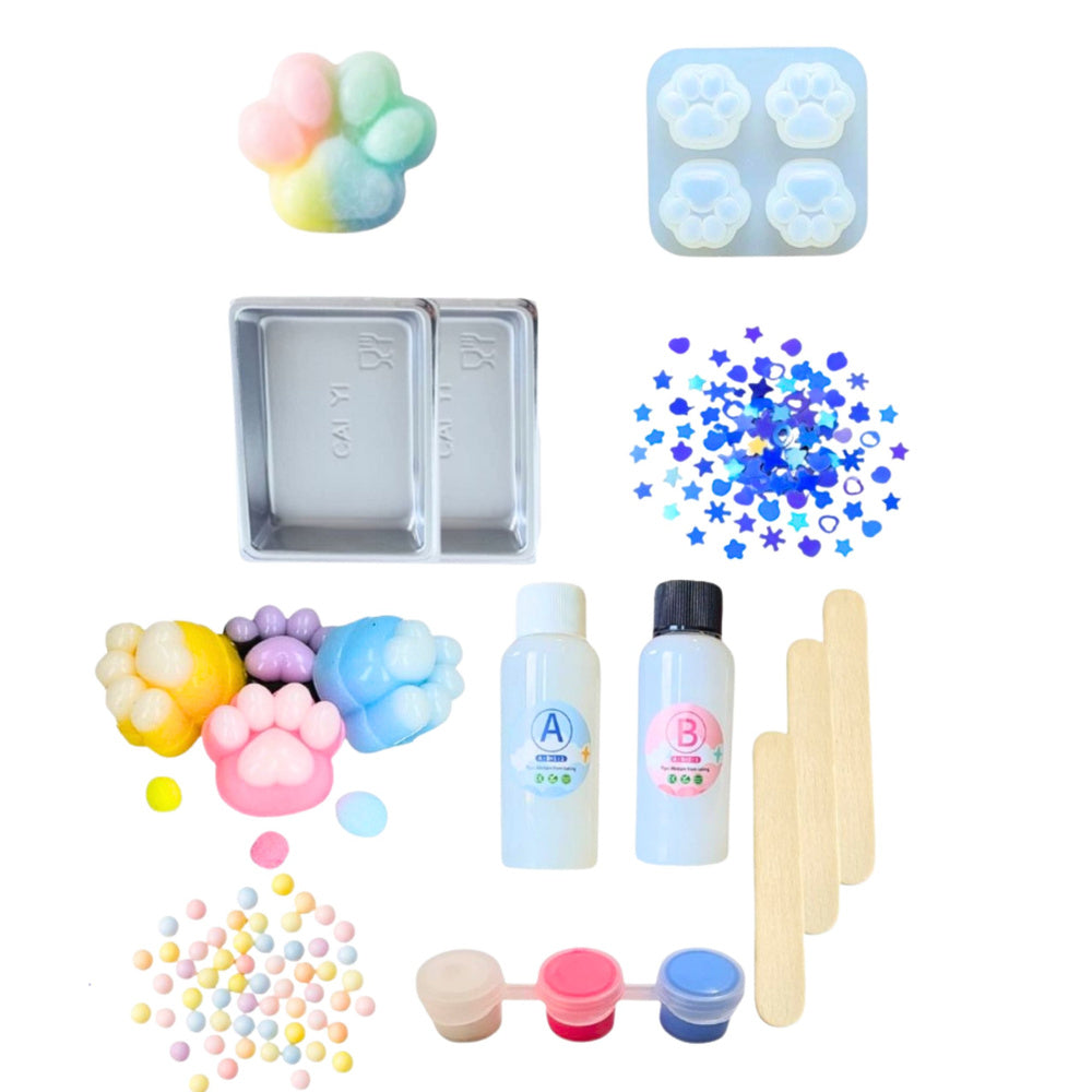 DIY sada na výrobu antistresových squishy kočičích tlapek