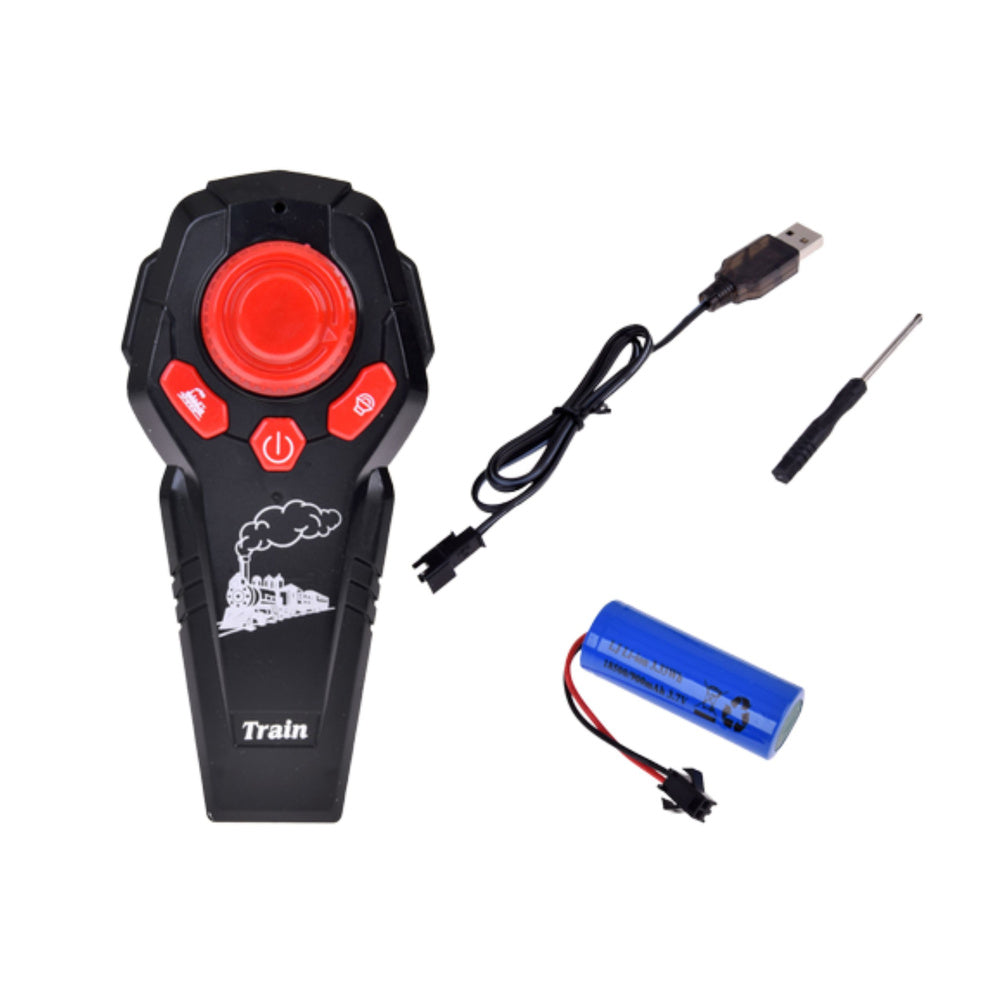 Elektrický vláček s dálkovým ovládáním, kouřem a zvuky – 22 dílů