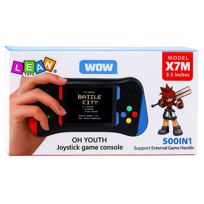 Přenosná herní konzole s 500 hrami a dvěma ovladači – X7M
