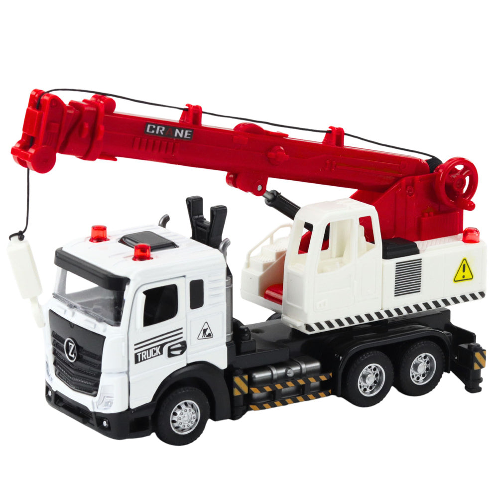 Nákladní auto s jeřábem – kovová kabina, světla a zvuky