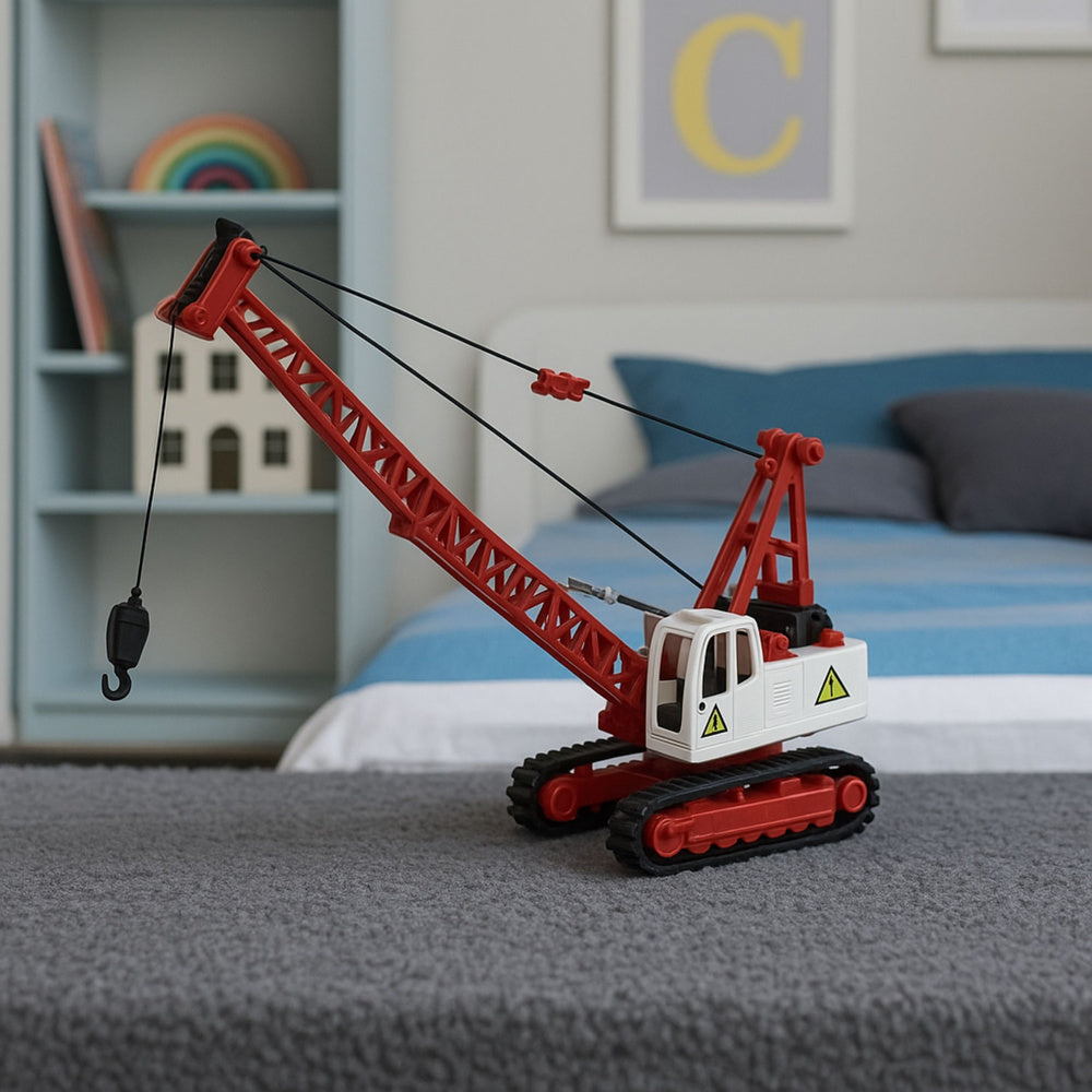 Pásový jeřáb s otočnou kabinou a světelnými efekty – kov