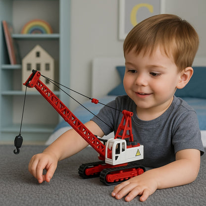 Pásový jeřáb s otočnou kabinou a světelnými efekty – kov