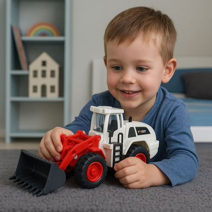 Bagr s pohyblivou korbou, světly a zvuky – stavební vozidlo