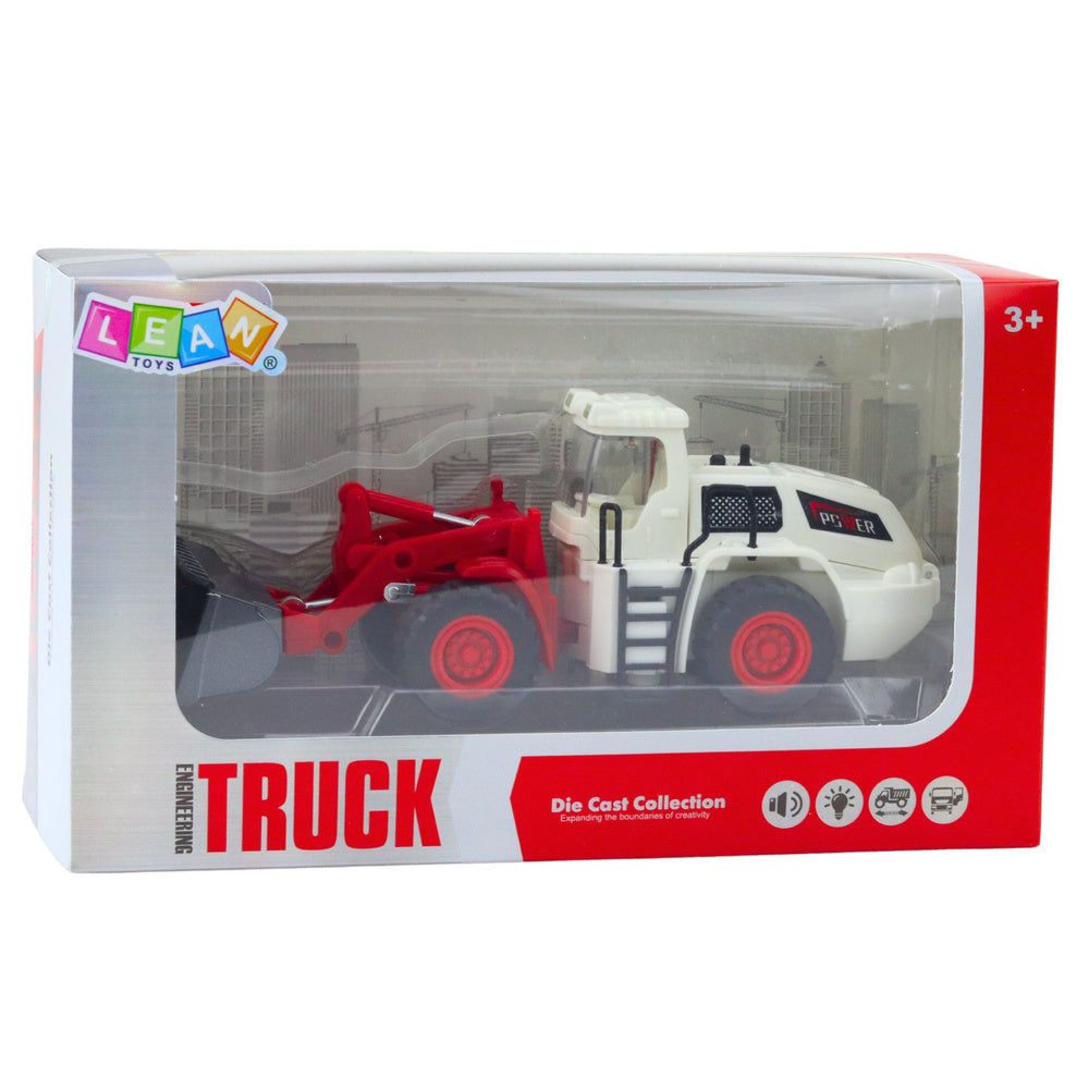 Bagr s pohyblivou korbou, světly a zvuky – stavební vozidlo