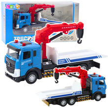 Odtahové auto s pohyblivým jeřábem, světly a zvuky – kovová kabina