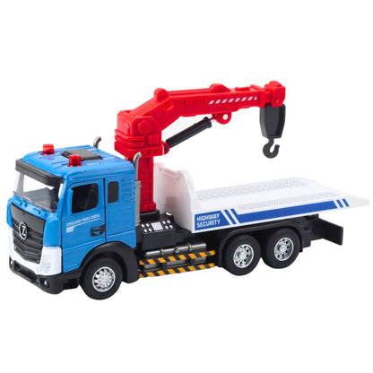 Odtahové auto s pohyblivým jeřábem, světly a zvuky – kovová kabina
