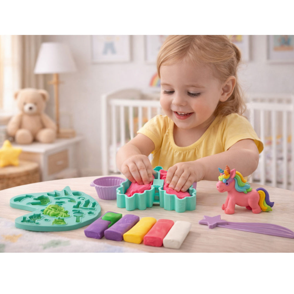 Kreativní sada s modelovací hmotou Jednorožec – 5 barev