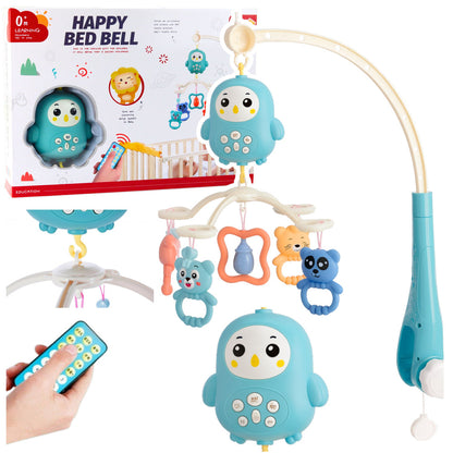 Kolotoč nad postýlku s hudbou a lampičkou – modré medvídky