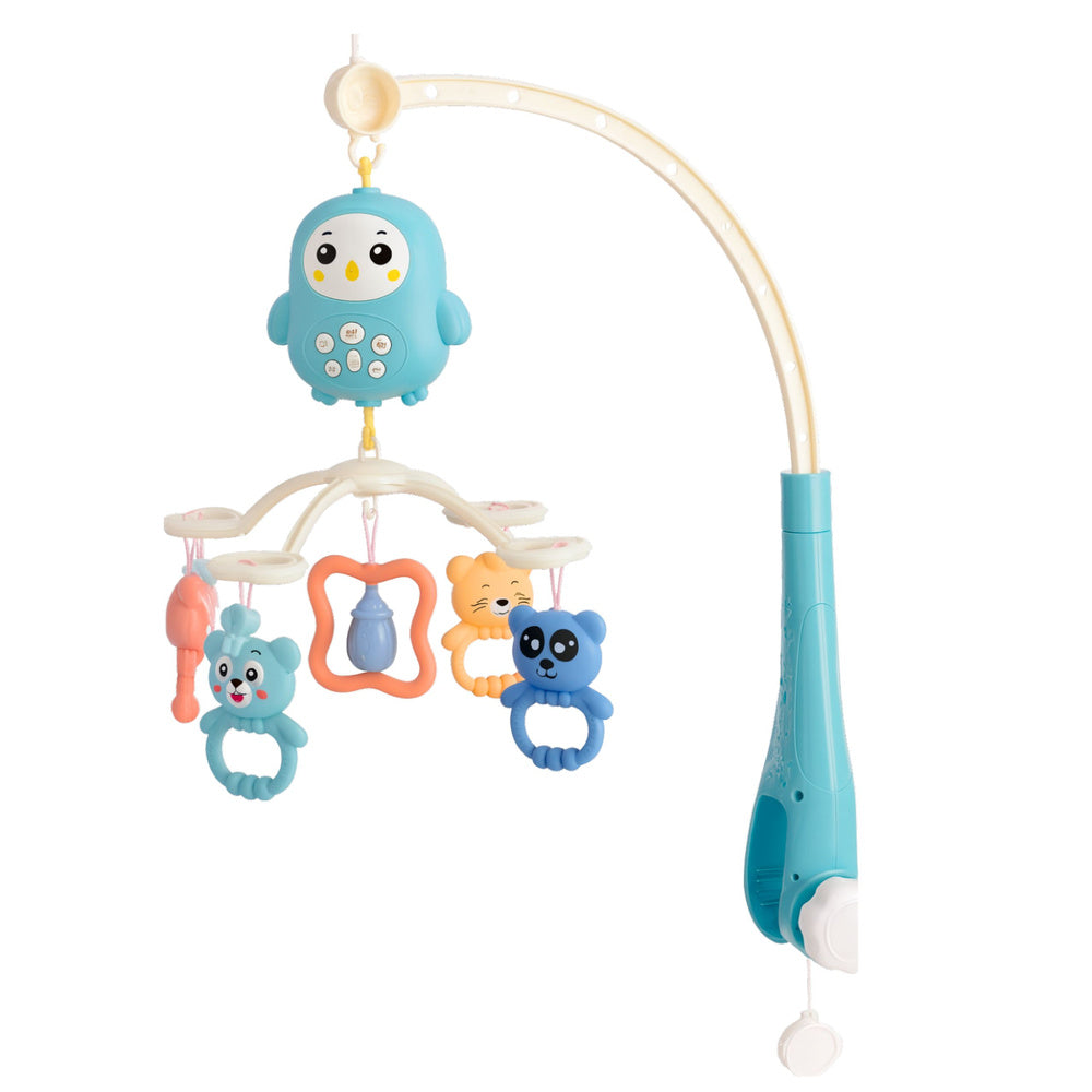 Kolotoč nad postýlku s hudbou a lampičkou – modré medvídky