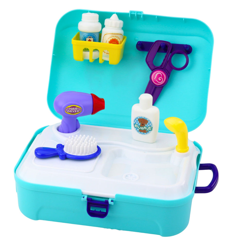 Kufřík na péči o mazlíčky s 16 doplňky – batoh pro děti