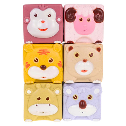 Senzorické měkké kostky Zvířátka – 18 dílů z ECO gumy