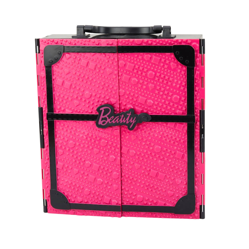 Růžová skříň pro panenky s šaty, botami a doplňky