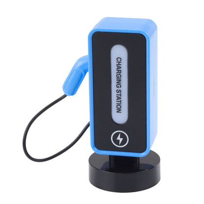 Elektrické závodní auto na dálkové ovládání s nabíjecí stanicí – modré