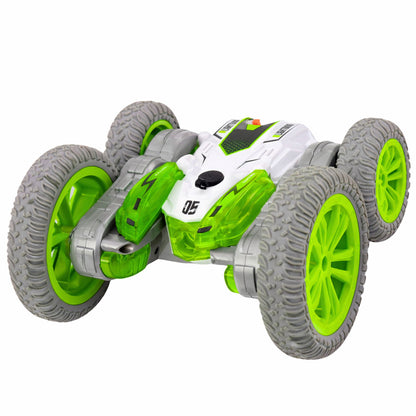 RC kaskadérské auto s LED světly, párou a driftem 360° – zelené