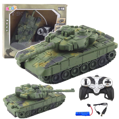 RC tank T90 s dálkovým ovládáním, světly a zvuky – zelený 1:18