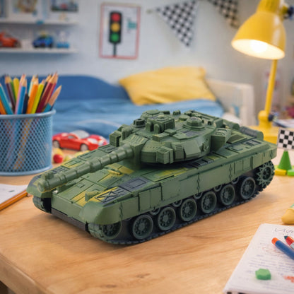 RC tank T90 s dálkovým ovládáním, světly a zvuky – zelený 1:18